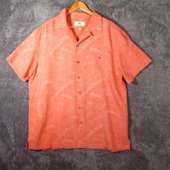 Island shores washable silk men's button up shirt vacation size extra large - Picture 1 of 8